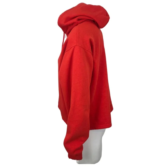 The North Face Hi Lo Hoodie Pullover Sweatshirt Womens XL Red Cropped - Picture 7 of 10